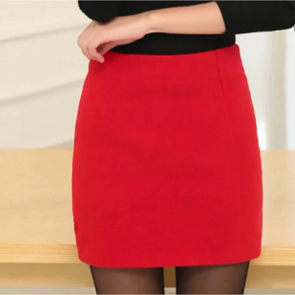 J Crew Coral Orange Wool Blend Mini Skirt 0